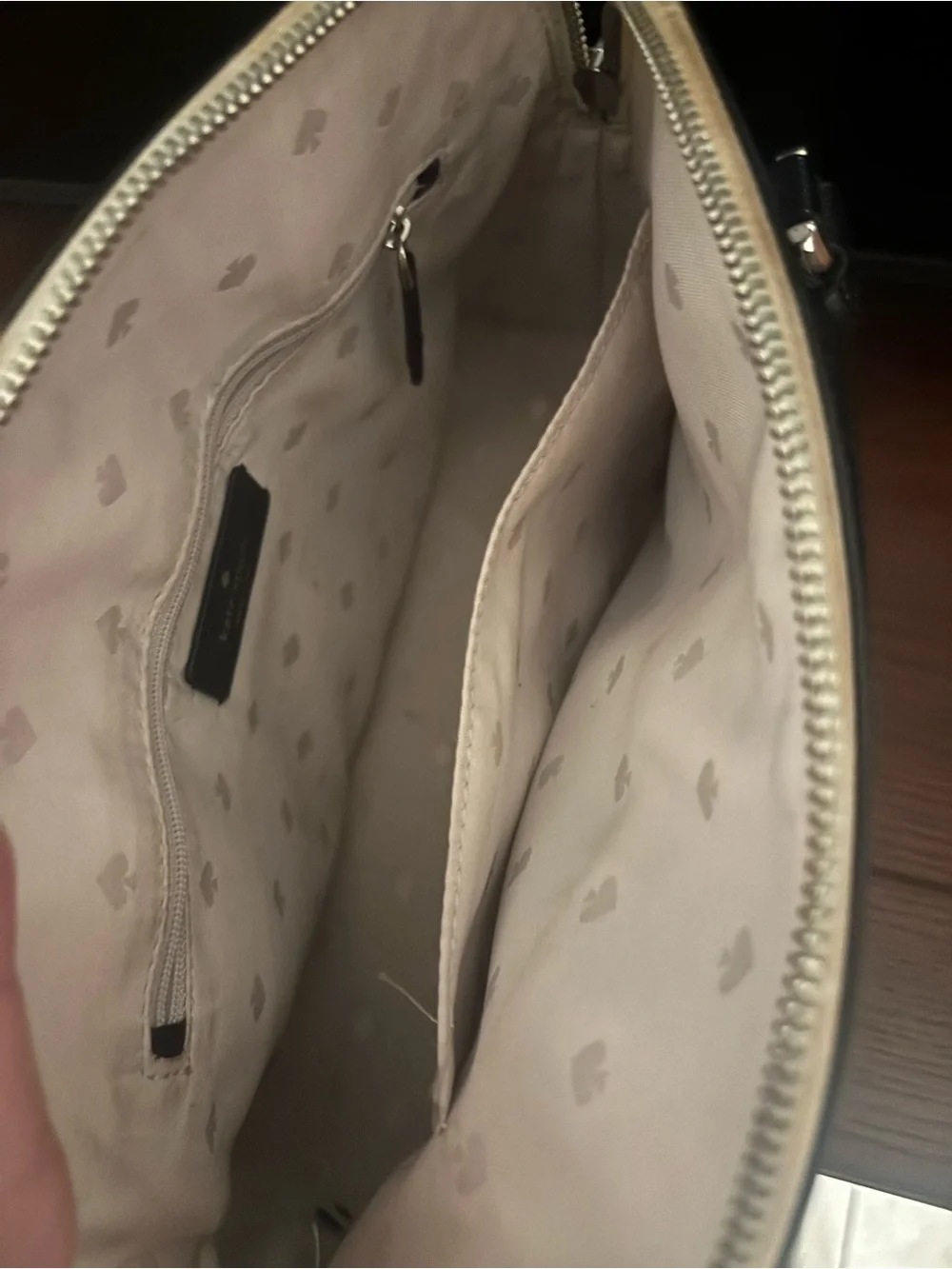 kate spade Two-Tone Cream, Gray & Black Dome Satchel Or Crossbody